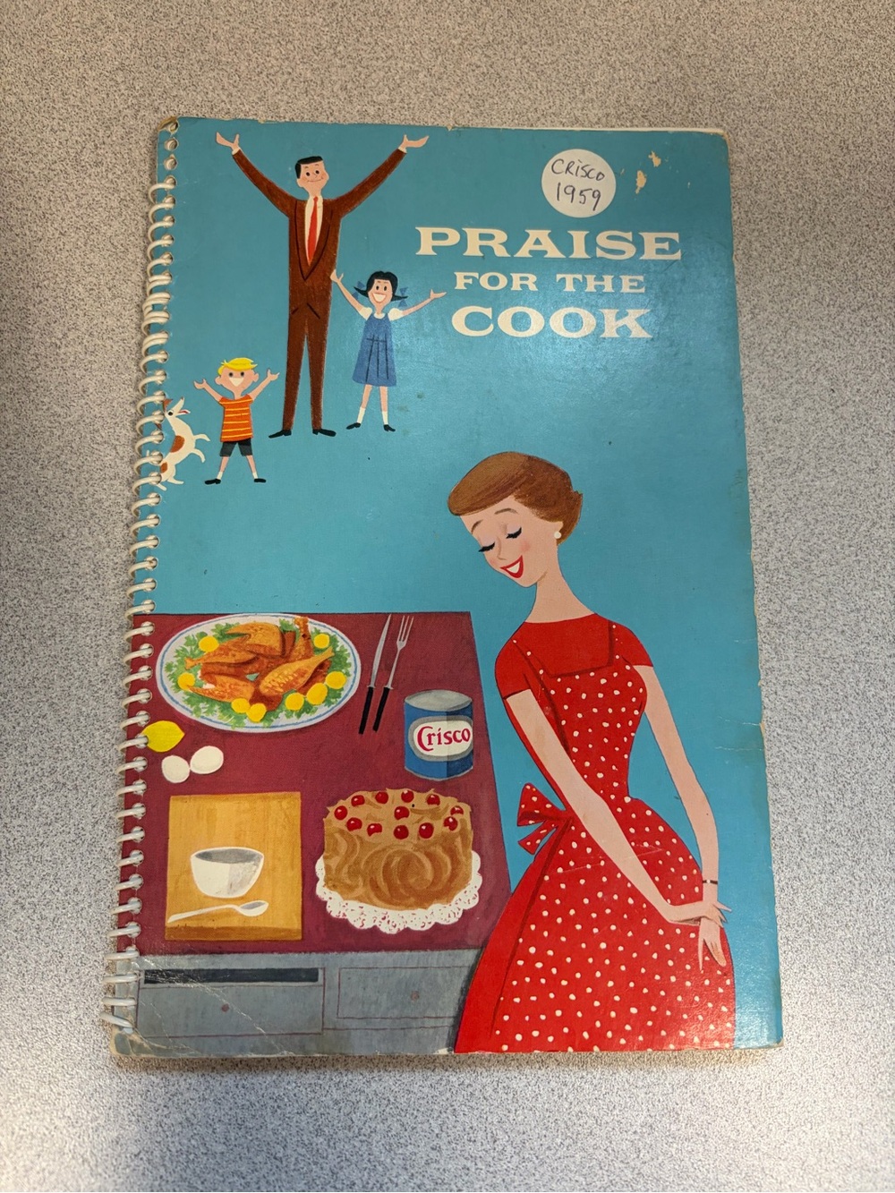 Cisco Cookbook with Bright Blue Cover and Red Polka-Dot Dress Illustration